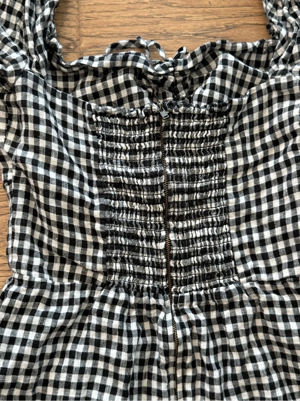 Reformation Black and White Gingham Mini Dress - Picture 7 of 8